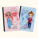 Personalized Solid Colour Map Background Annoying Each Other Passport Cover Anniversary Birthday Valentine's Day Gift for Couple