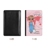 Personalized Solid Colour Map Background Annoying Each Other Passport Cover Anniversary Birthday Valentine's Day Gift for Couple