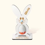 Personalized Cute Easter Bunny Egg Holder with Engraved Name Easter Home Decoration Gift for Kids