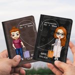 Personalized Vintage Pattern Annoying Each Other Multicolor Passport Cover Birthday Gift for Lover