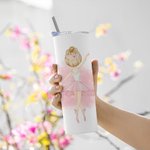 Bouteille Personnalisée Gobelet avec Paille et Brosse Cadeau Anniversaire pour Ballerine Danseuse