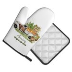 Conejito de Pascua personalizado Set de 2 guantes y agarraderas con nombre Regalo de Pascua para los amantes de la cocina en familia