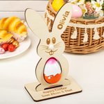 Personalized Cute Easter Bunny Egg Holder with Engraved Name Easter Home Decoration Gift for Kids