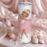 Bouteille Personnalisée Gobelet avec Paille et Brosse Cadeau Anniversaire pour Ballerine Danseuse