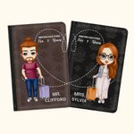 Personalized Vintage Pattern Annoying Each Other Multicolor Passport Cover Birthday Gift for Lover