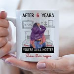 Tasse en céramique personnalisée avec 9 ans d'ancienneté et noms Cadeau d'anniversaire de Saint-Valentin pour couple