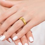 Bague Minimaliste Personnalisée avec Letter en Zircon Forme Bloc Cadeau Anniversaire St Valentin Fête pour Femme