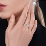 Bague Minimaliste Personnalisée avec Letter en Zircon Forme Bloc Cadeau Anniversaire St Valentin Fête pour Femme