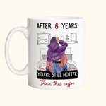 Tasse en céramique personnalisée avec 9 ans d'ancienneté et noms Cadeau d'anniversaire de Saint-Valentin pour couple