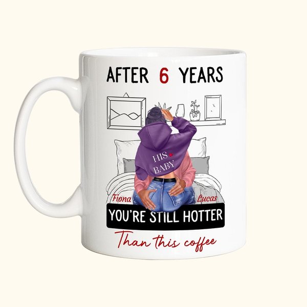 Tasse en céramique personnalisée avec 9 ans d'ancienneté et noms Cadeau d'anniversaire de Saint-Valentin pour couple