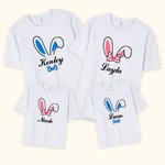 Personalizzato carino coniglio orecchie cotone maglietta famiglia costume con nome regalo di Pasqua per genitore bambino