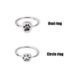 Bague Gravée Personnalisée avec Nom et Patte de l'Animal de Compagnie Cadeau Commémoratif pour Amoureux d'Animal