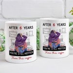 Tasse en céramique personnalisée avec 9 ans d'ancienneté et noms Cadeau d'anniversaire de Saint-Valentin pour couple