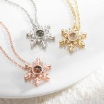 Collar personalizado de proyección de copos de nieve con foto y te quiero en 100 idiomas Aniversario Cumpleaños San Valentín Regalo para ella
