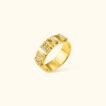 Bague Minimaliste Personnalisée avec Letter en Zircon Forme Bloc Cadeau Anniversaire St Valentin Fête pour Femme