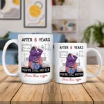 Tasse en céramique personnalisée avec 9 ans d'ancienneté et noms Cadeau d'anniversaire de Saint-Valentin pour couple