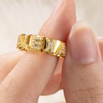 Bague Minimaliste Personnalisée avec Letter en Zircon Forme Bloc Cadeau Anniversaire St Valentin Fête pour Femme