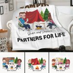 Personalizada Marido y Mujer Compañeros de Camping de por Vida Manta Suave Decoración del Hogar Regalo de Cumpleaños para Pareja Amante del Camping