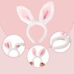 Gepersonaliseerde schattige Bunny oren pluche hoofdband met borduurwerk naam zacht haar accessoire Pasen Party Gift voor familie kinderen