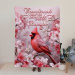 Couverture polaire douce à motifs cardinaux personnalisée Cadeau de mémoire