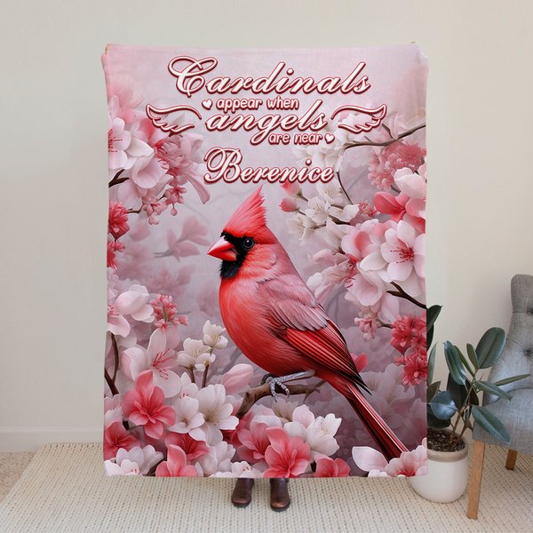 Couverture polaire douce à motifs cardinaux personnalisée Cadeau de mémoire