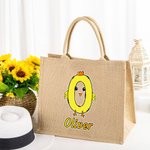 Sac en Toile de Jute Personnalisé avec Nom Cadeau de Pâques pour la Famille et les Enfants