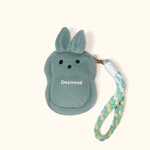 Personalised Macaron Colour Cute Bunny Plush Coin Handbag Wallet with Name Easter Basket Stuffers Birthday Gift for Kids