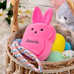 Porte Monnaie Personnalisé avec Nom Sac en Peluche Lapin Cadeau de Pâques Fête pour Enfants