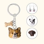 Gepersonaliseerde Handgemaakt Klei Huisdier Portret Sleutelhanger Oorbellen Ketting Magnetische Koelkaststickers Cadeau voor Huisdierliefhebbers