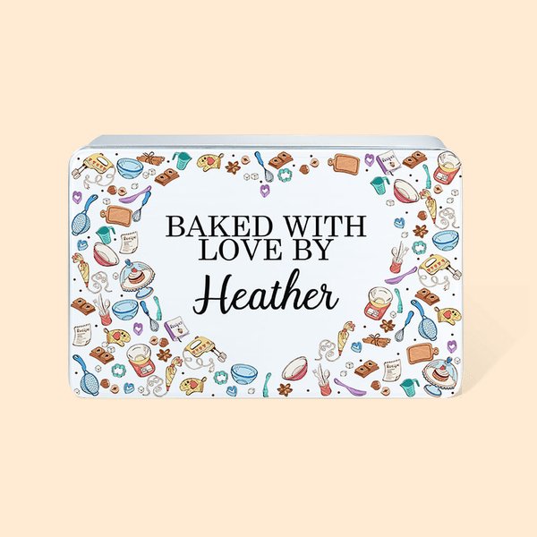Boîte à Biscuits Personnalisée avec Nom Boîte en Métal de Qualité Alimentaire Accessoire de Rangement Cadeau Anniversaire Fête