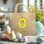 Sac en Toile de Jute Personnalisé avec Nom Cadeau de Pâques pour la Famille et les Enfants