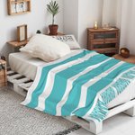 Personalisierte klassische gestreifte weiche Fleecedecke mit Namen Geburtstagsgeschenk für Familie Freund