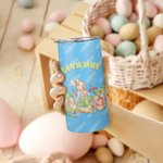 Bouteille Vacuum Personnalisée avec Nom Bouteille à Motif Pierre Lapin avec Deux Couvercles Cadeau Anniversaire Pâques pour Enfant