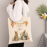 Conejito Personalizado Jardín Bolsa de Lona Pascua Entrega con Nombre Pascua Regalo para Ella