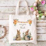 Conejito Personalizado Jardín Bolsa de Lona Pascua Entrega con Nombre Pascua Regalo para Ella