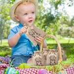Sac à Cordon Personnalisé avec Nom Sac en Jute de Bonbon Cadeau de Pâques pour Enfant