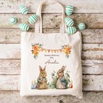 Conejito Personalizado Jardín Bolsa de Lona Pascua Entrega con Nombre Pascua Regalo para Ella