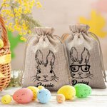 Sac à Cordon Personnalisé avec Nom Sac en Jute de Bonbon Cadeau de Pâques pour Enfant