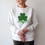 Trébol de Cuatro Hojas Personalizado Sudadera con Nombre Día de San Patricio Regalo para Niños Familia