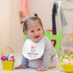 Bavoir Bébé Personnalisé avec Prénom et Motif Lapin Cadeau de Pâques pour Bébé Nouvelle Maman