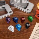 Set de 4 Plectres de Guitare Ajustables avec Étui Cadeau Anniversaire pour Débutant en Guitare