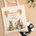 Conejito Personalizado Jardín Bolsa de Lona Pascua Entrega con Nombre Pascua Regalo para Ella