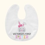 Bavoir Bébé Personnalisé avec Prénom et Motif Lapin Cadeau de Pâques pour Bébé Nouvelle Maman