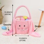 Panier de Pâques Personnalisé avec Nom sur Oreilles Longues de Lapin Cadeau de Pâques pour Chasse aux Oeufs pour Enfants