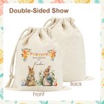 Gepersonaliseerde aquarel Bunny tuin koord Gift Bag met naam Pasen Favor Gift voor kinderen