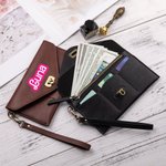 Personalized Doll Inspired Retro Leather Clutch Wallet with Wristlet and Card Holder Birthday Bridesmaid Trip Gift for Girls Women
