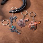 Porte-clés Selle de Cheval en Acrylique Personnalisée avec Nom Breloque Double Face Cadeau Anniversaire pour Amoureux des Chevaux d''Équitation