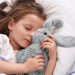Peluche Lapin en Coton Jouet Personnalisé avec Texte Cadeau Anniversaire Fête pour Enfant
