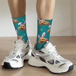 Personalisierte einzigartige Hasenohren Foto Socken Ostern Geburtstag Geschenk für Tierliebhaber Familie Kinder