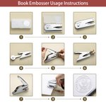 Personalised Moon and Sun Cat Creative Embosser Book Envelope Stamp with Text Birthday Appreciation Gift for Teacher Book Lovers